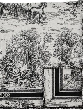 DIOR Toile de Jouy Throw Blanket NIB Scotland Cashmere/Wool